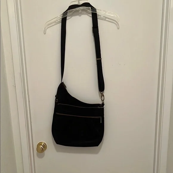 Black Crossbody Travel Security Bag with Adjustable Strap - Picture 1 of 10